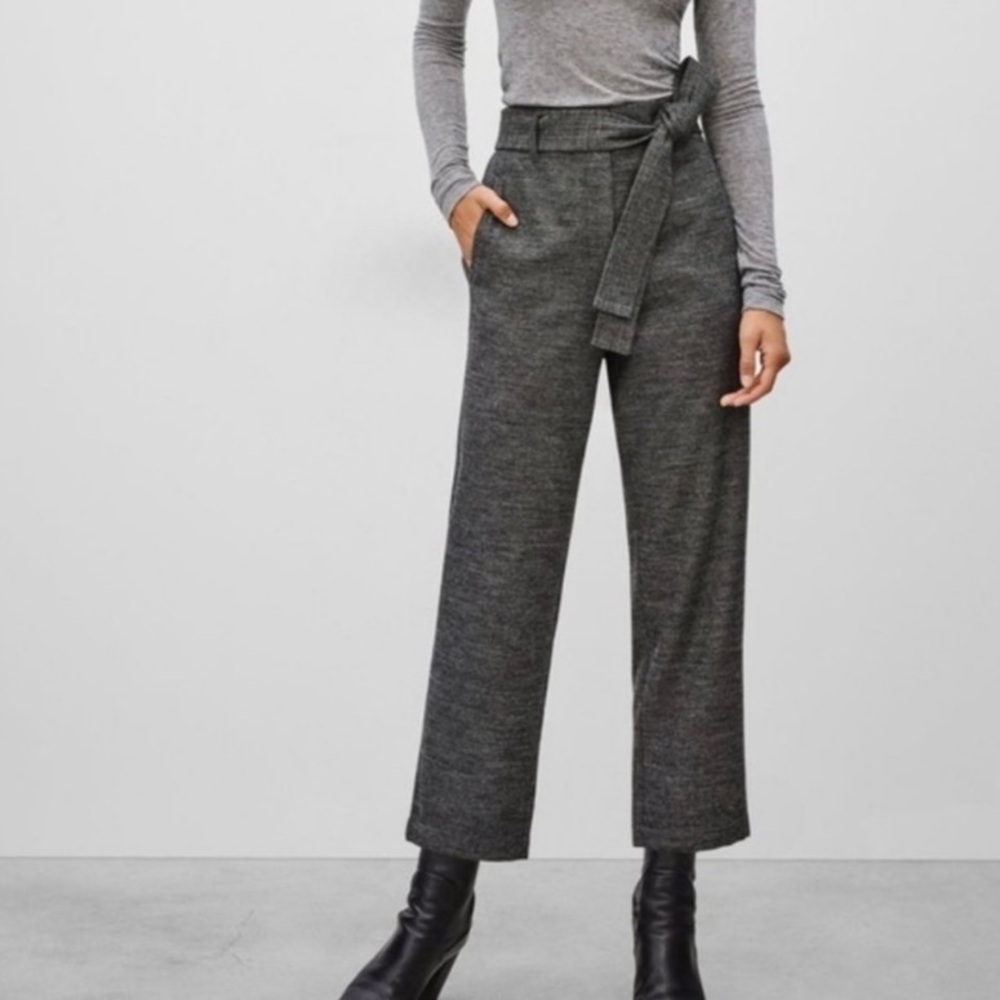 Aritzia Gray Wide-Leg Trousers